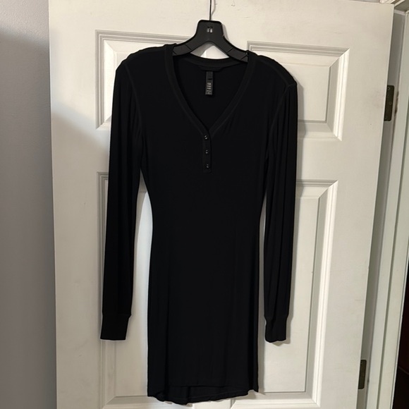 SKIMS Purple Long Sleeve Onesie and Black Long Sleeve Dress - Picture 5 of 7